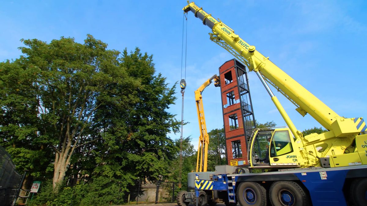Lancashire Fire & Rescue Service Drill Tower Replacement - Long duration time-lapse, short duration time-lapse and aerial filming