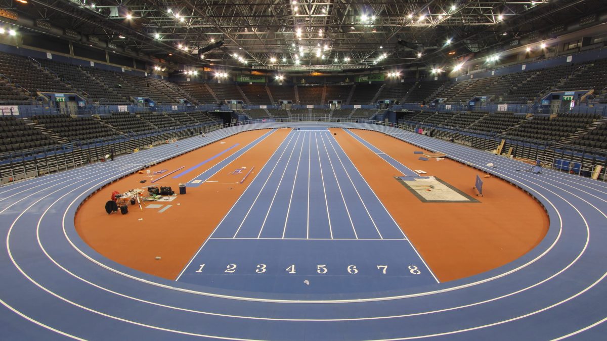 Building a new running track at Utilita Arena Birmingham - Time-lapse